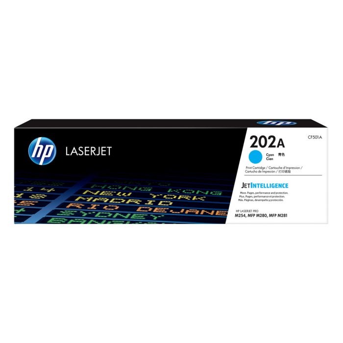 Cartucho de tóner HP 202A Cian Laserjet Original (CF501A) - Image 1
