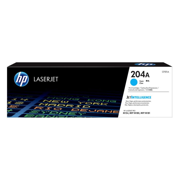 Cartucho de tóner HP 204A Cian Laserjet Original (CF511A) - Image 1