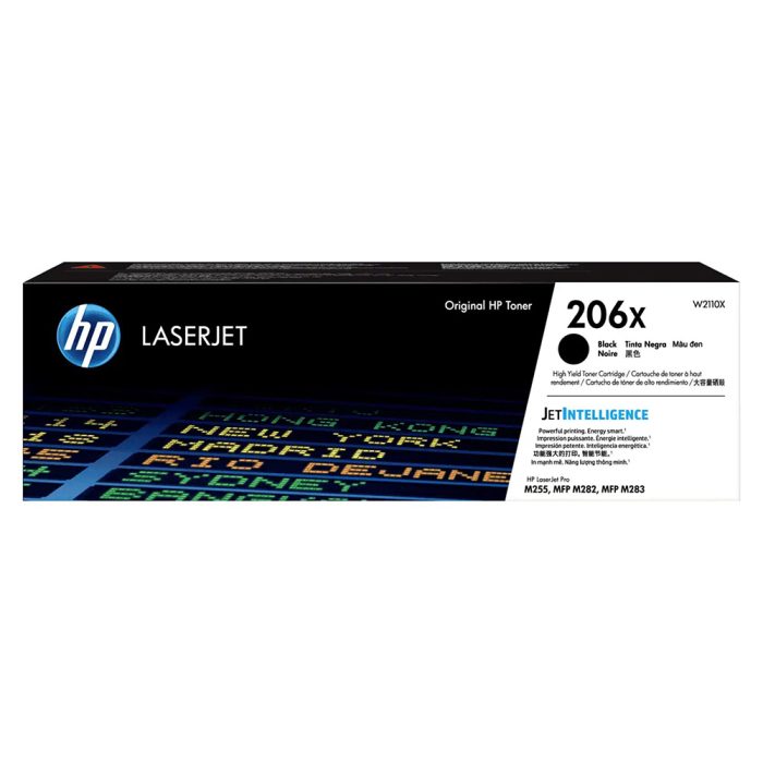 Cartucho de tóner HP 206X Negro Alto Rendimiento Laserjet Original (W2110X) - Image 1