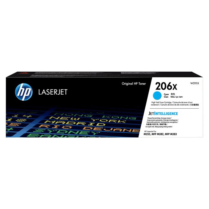 Cartucho de tóner HP 206X Cian Alto Rendimiento Laserjet Original (W2111X) - Image 1