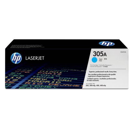 Cartucho de tóner HP 305A Cian Laserjet Original (CE411A)