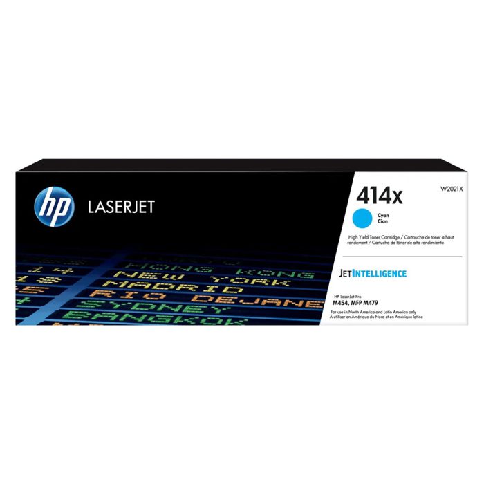 Cartucho de tóner HP 414X Cian Laserjet Original De Alto Rendimiento (W2021X) - Image 1