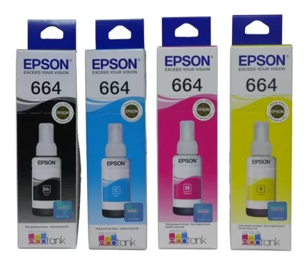 Combo botellas de tinta Epson 664  Negro - Colores Original (CT664)