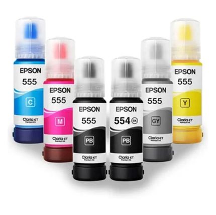Combo botellas de tinta Epson T554 Negro y T555 Colores Original